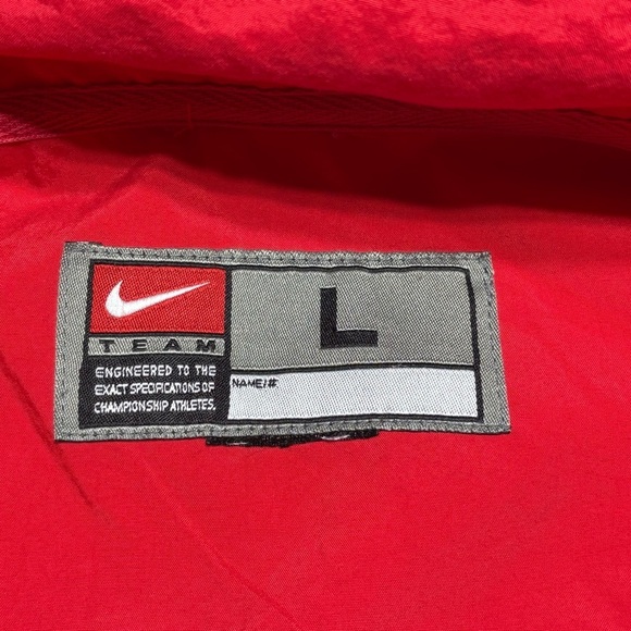 Nike Jacket Mens Large Zip Up Vintage Team Issued Red White Swoosh Activewear - Picture 4 of 5